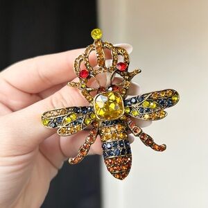 Queen Bee Rhinestone Brooch